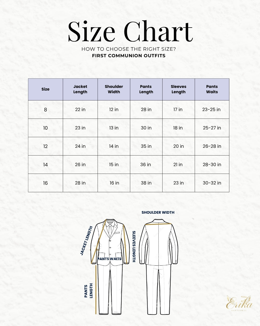 stylish ice white boys communion suit by Erika Baptismal with modern elegant design