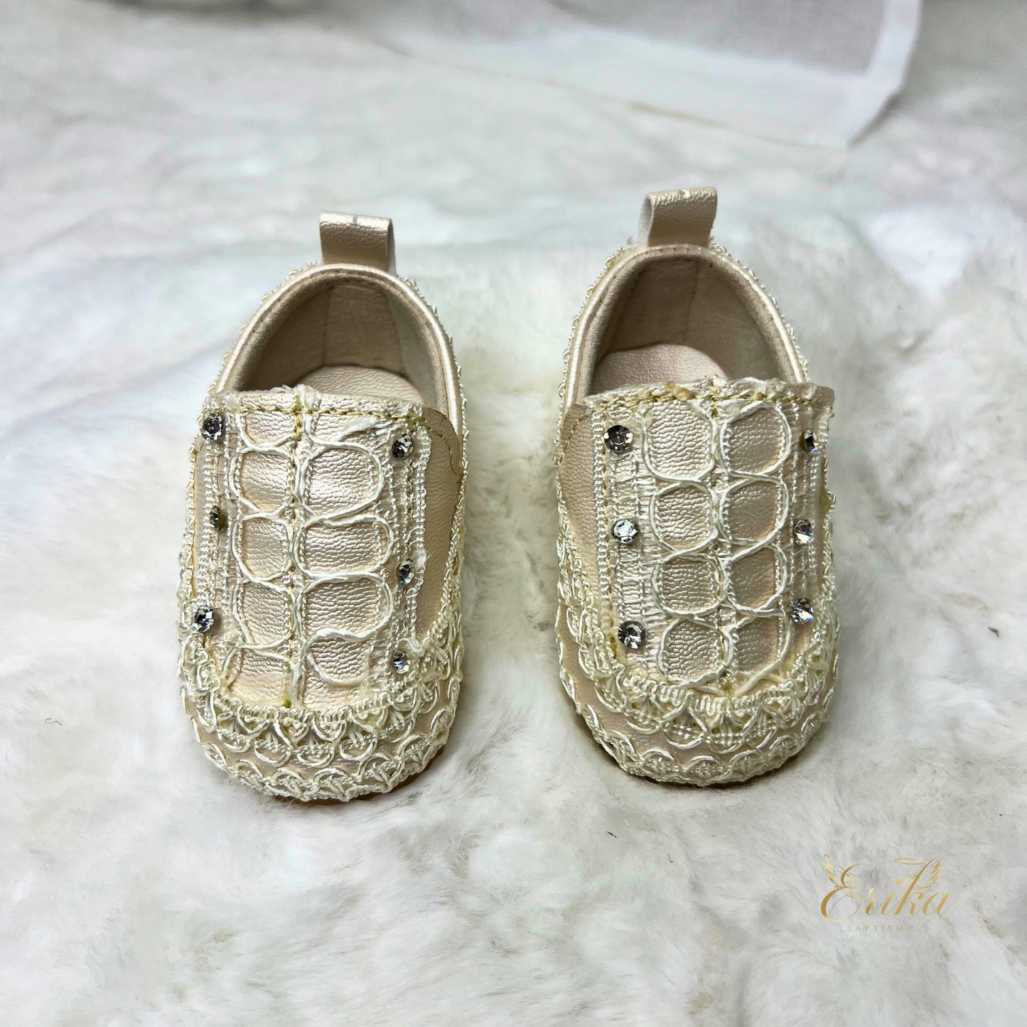 Model 038 pearl baptism shoes for baby boy