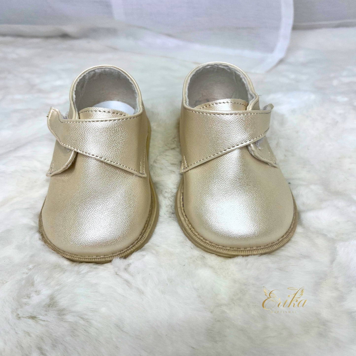 soft white baby boy baptism shoes with flexible sole and comfortable fabric