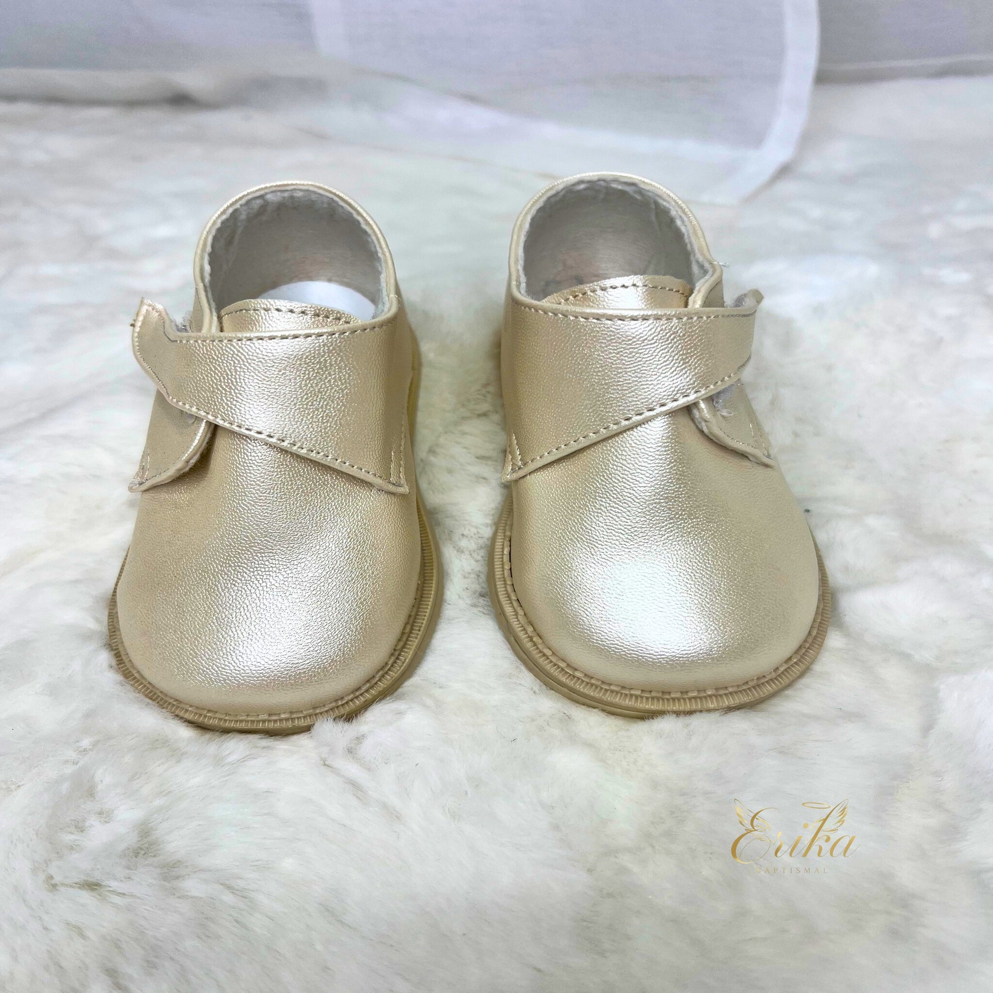 soft white baby boy baptism shoes with flexible sole and comfortable fabric