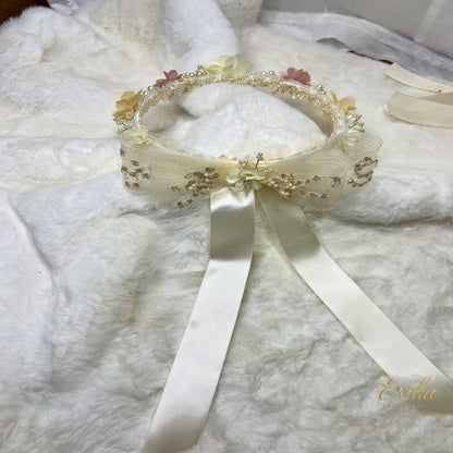 luxury floral crown headband for baby by Erika Baptismal with premium flowers and elegant style