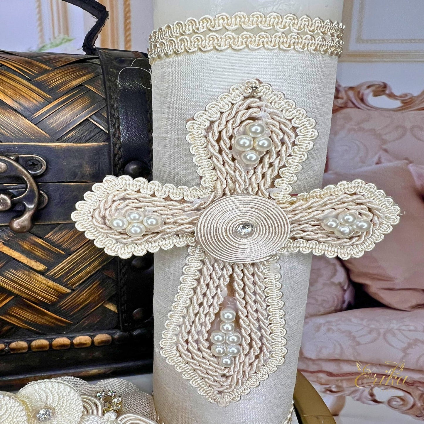 Elegant boy's ceremony set with silver rhinestone accents and matching shell