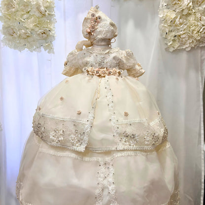 beautiful inexpensive christening dress with floral details