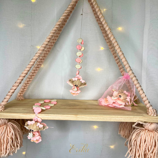 Handcrafted Virgin Mary christening keepsake in a tulle bag by Erika Baptismal