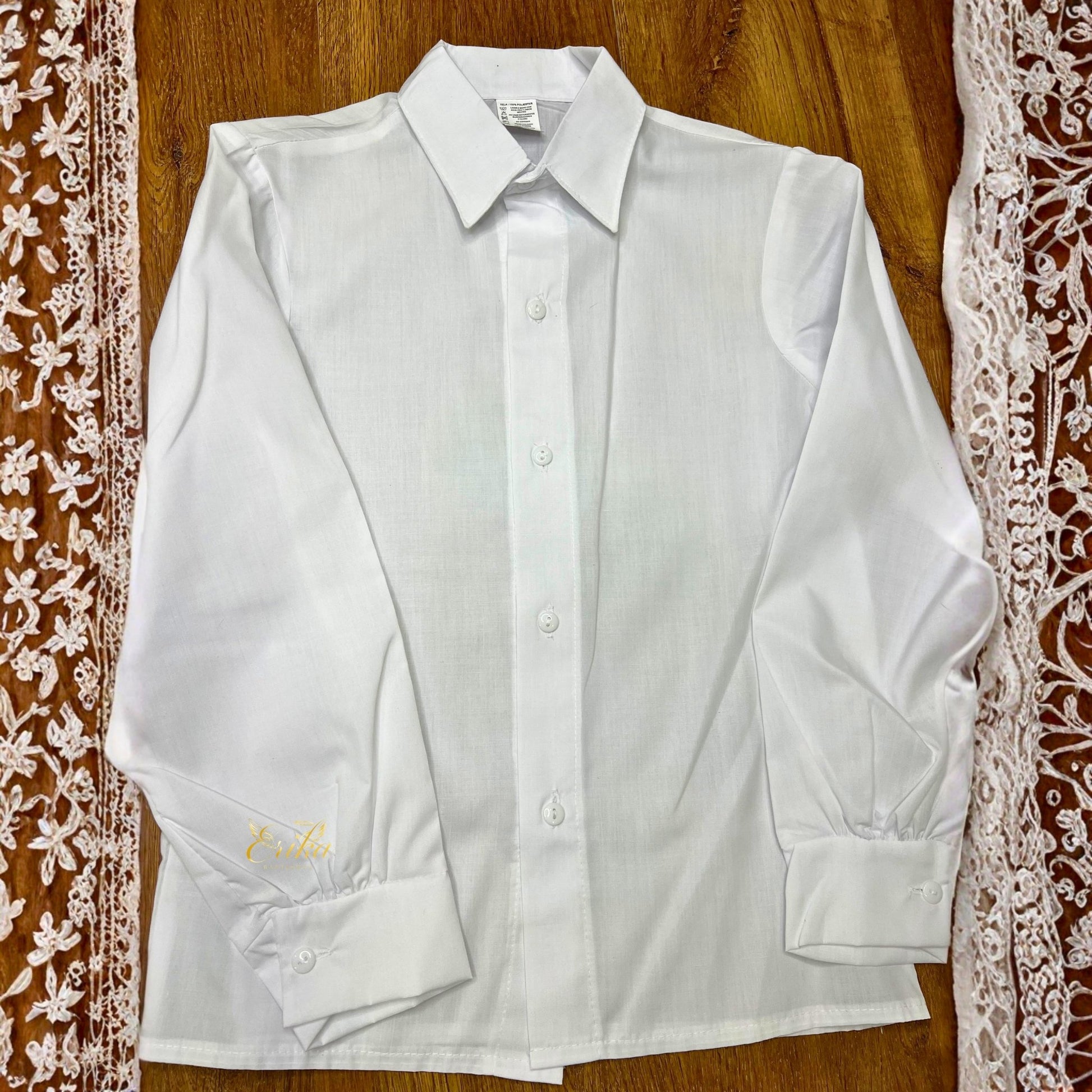 classic ice white boys communion outfit by Erika Baptismal with traditional style and clean finish
