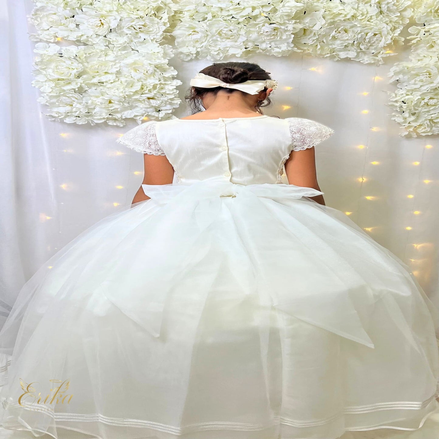 Divine pearl-toned dress with intricate butterfly and floral hand-beading