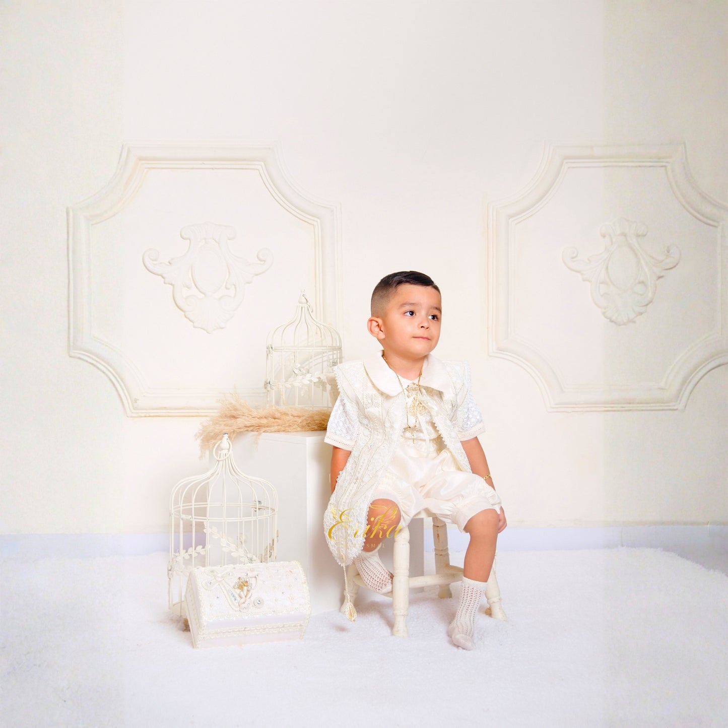 elegant baby baptism outfit by Erika Baptismal with refined details and soft fabric