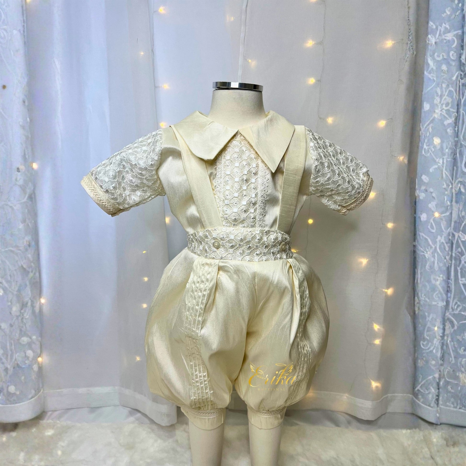 luxury baby baptism outfit by Erika Baptismal with premium fabric and elegant finish
