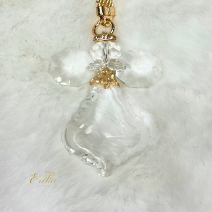 Guardian angel keychain in a tulle bag for christening guests by Erika Baptismal