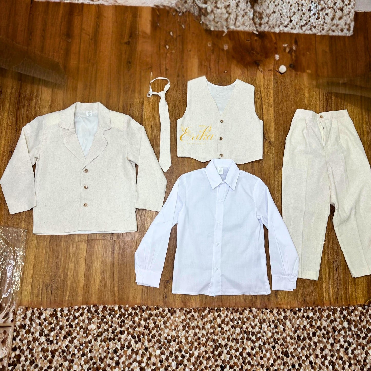 5-piece ice white First Communion suit