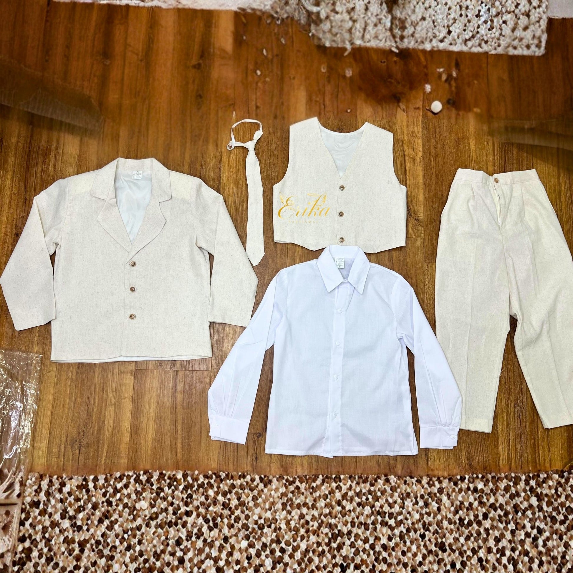 5-piece ice white First Communion suit