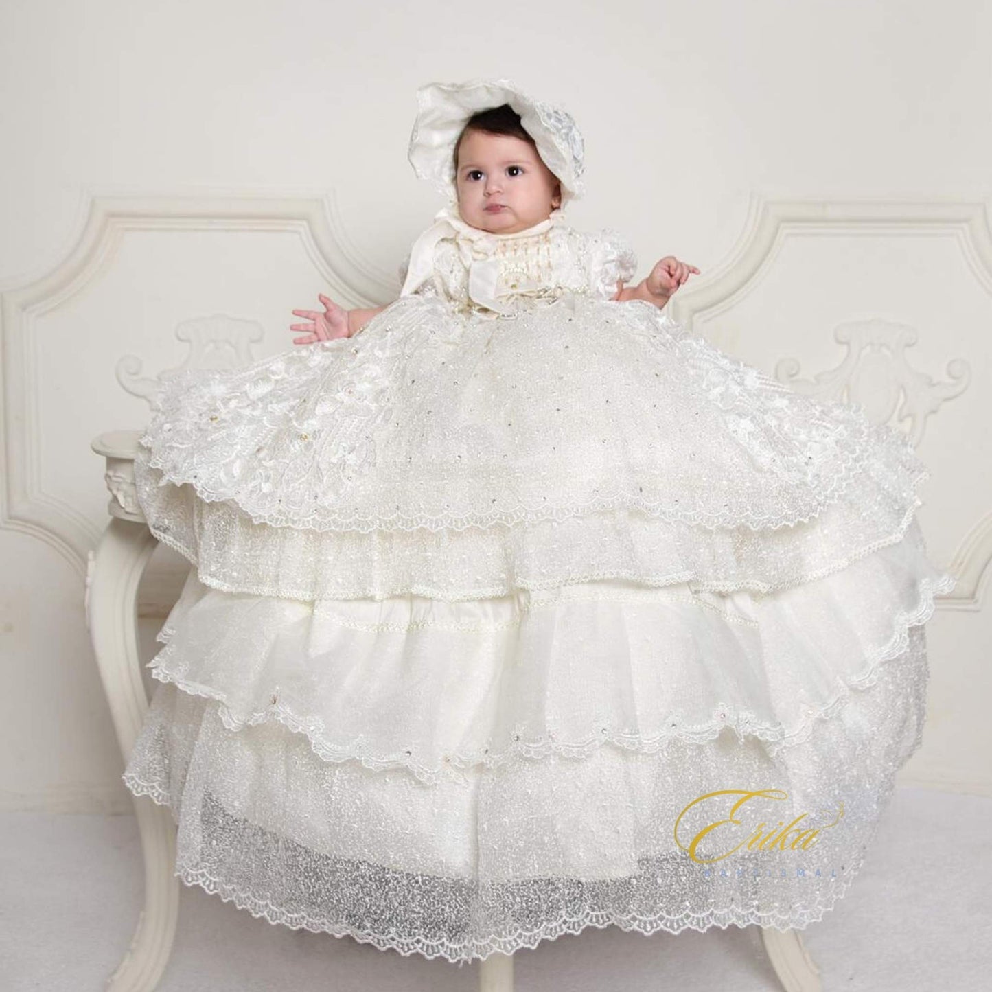 Gela Christening Gown & Bonnet