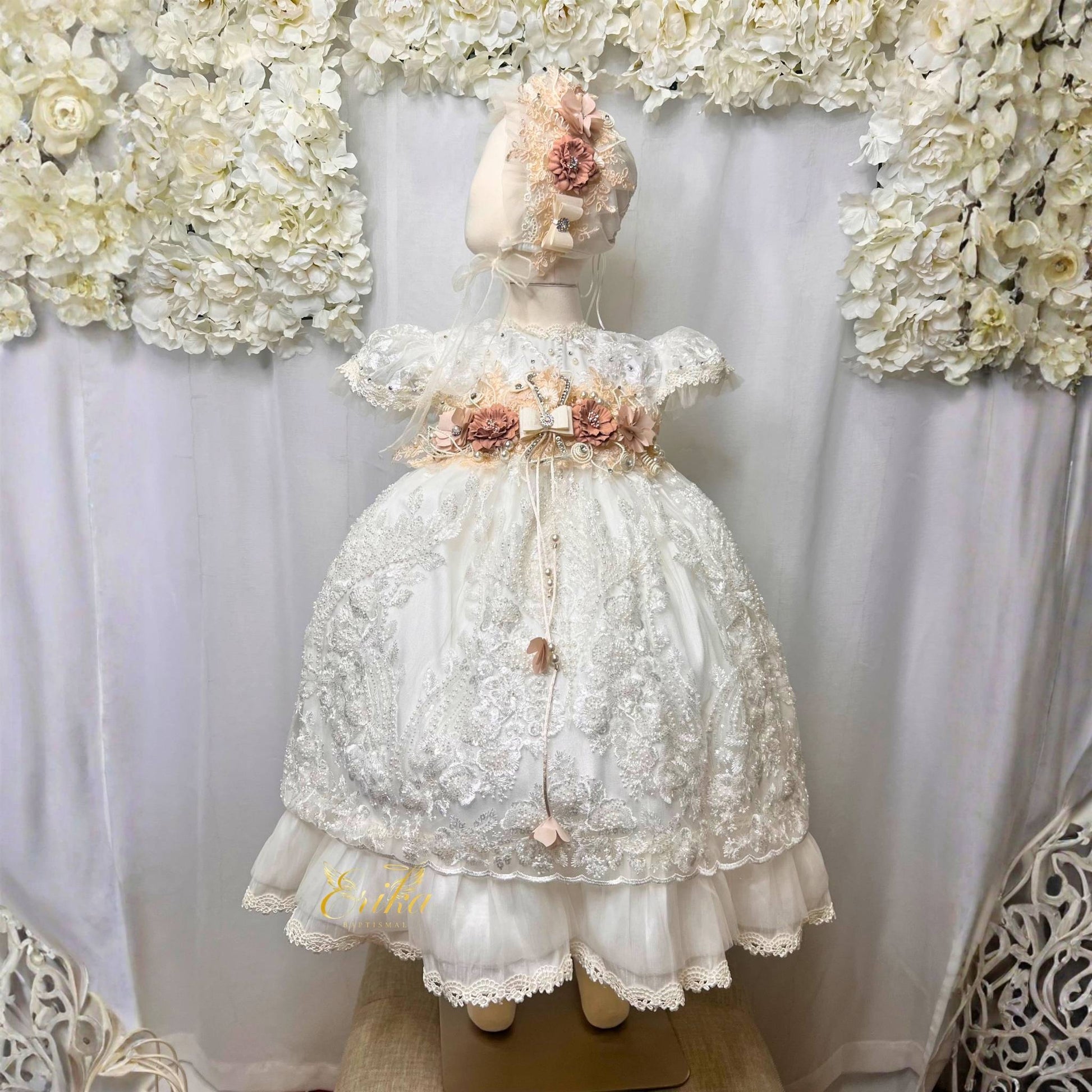 plain white baby baptism dress with minimalist style and soft lightweight fabric