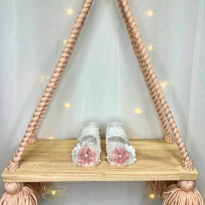 Soft-soled baby girl baptism shoes