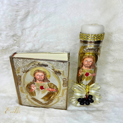 Artisan laser cut wooden keepsake box featuring a decorative cross silhouette